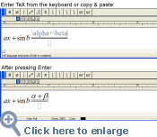 Mix typing TeX with point-and-click editing